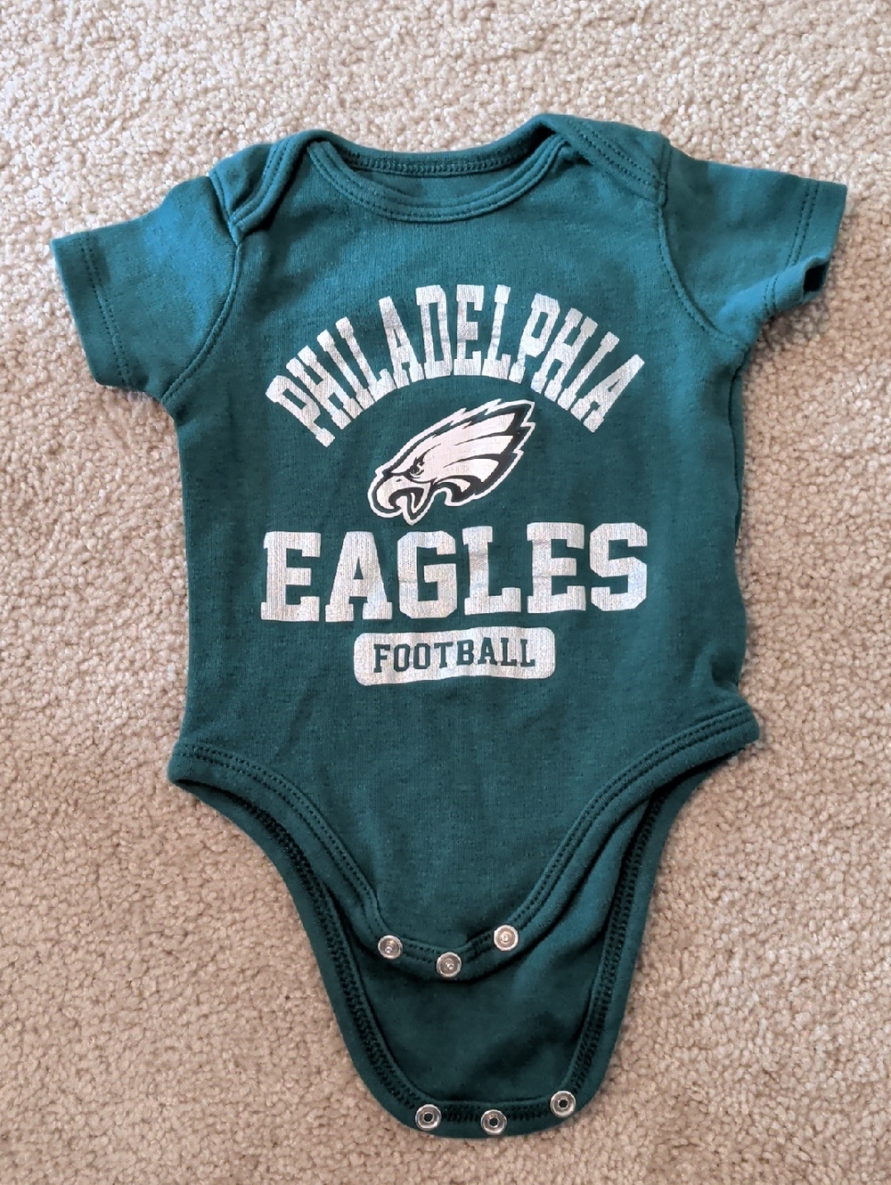 Philadelphia Eagles Teal Baby One-Piece Bodysuit